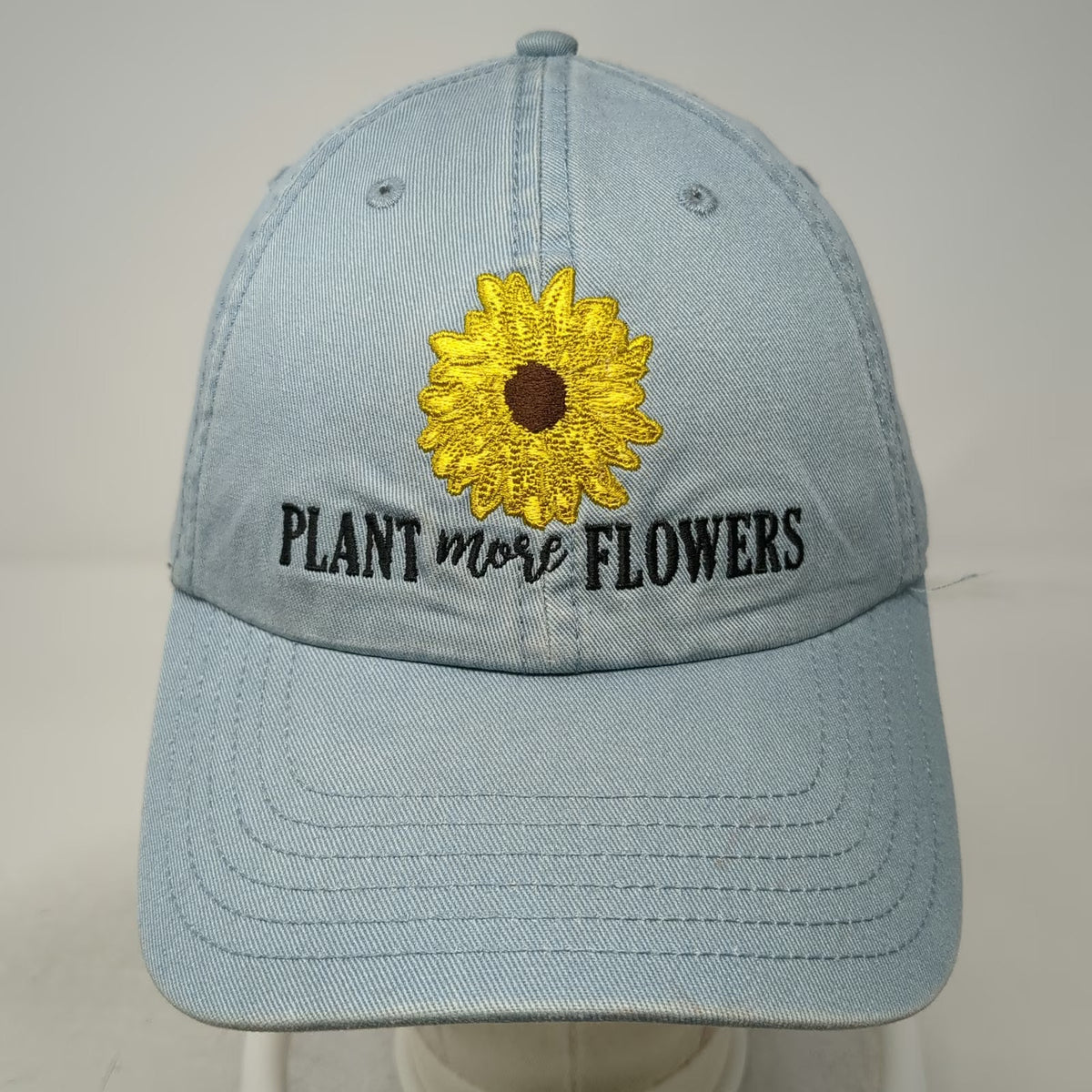 Smithsonian Baseball Cap Blue One Size Plant More Flowers Yellow Slideback Hat
