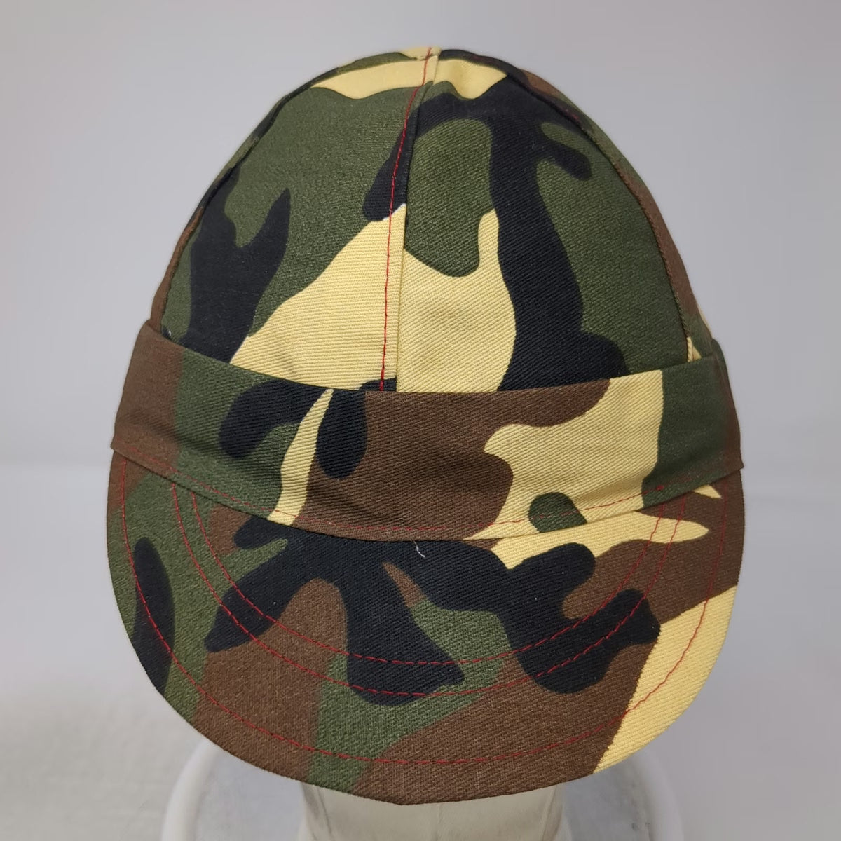 Army Cap Green One Size Reversible Camo Geometric Pattern Work Welders Soft Hat