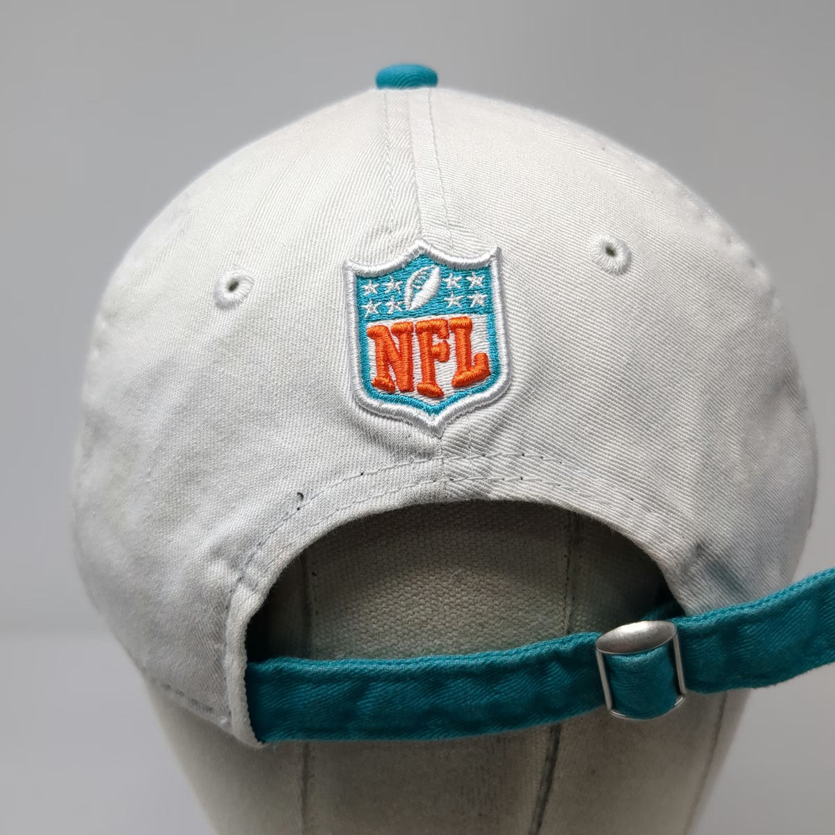 Miami Dolphins NFL New Era Hat White Blue Orange One Size Slideback 9TWENTY