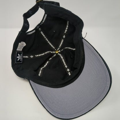 Adidas Trefoil Slideback Hat Black One Size Adjustable All Over Print
