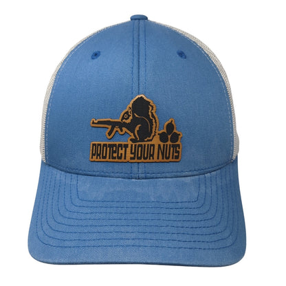 Protect Your Nuts Trucker Hat Blue OS Adjustable Mesh Back Classics Yupoong