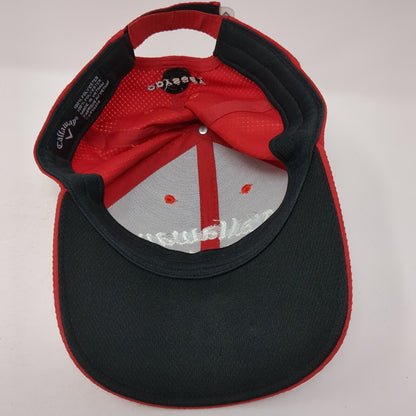 Callaway Strapback Hat Red One Size Adjustable Breathable Embroidered Odyssey