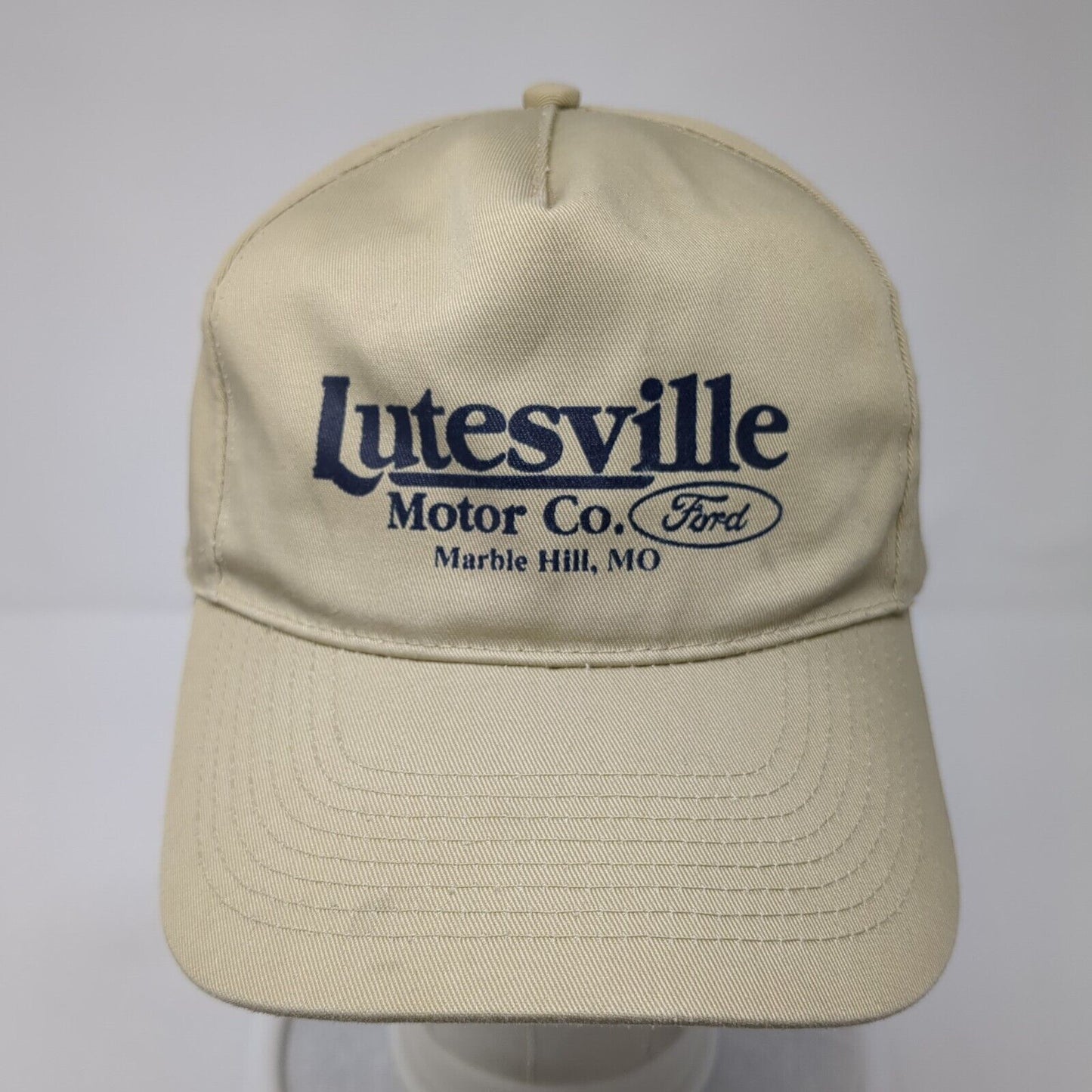 Lutesville Motor Co Ford Snapback Hat Tan OS Adjustable Vented Holes Otto