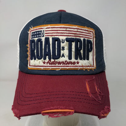 Road Trip USA Adventure Snapback Trucker Hat Multicolor OS Patriotic Distressed