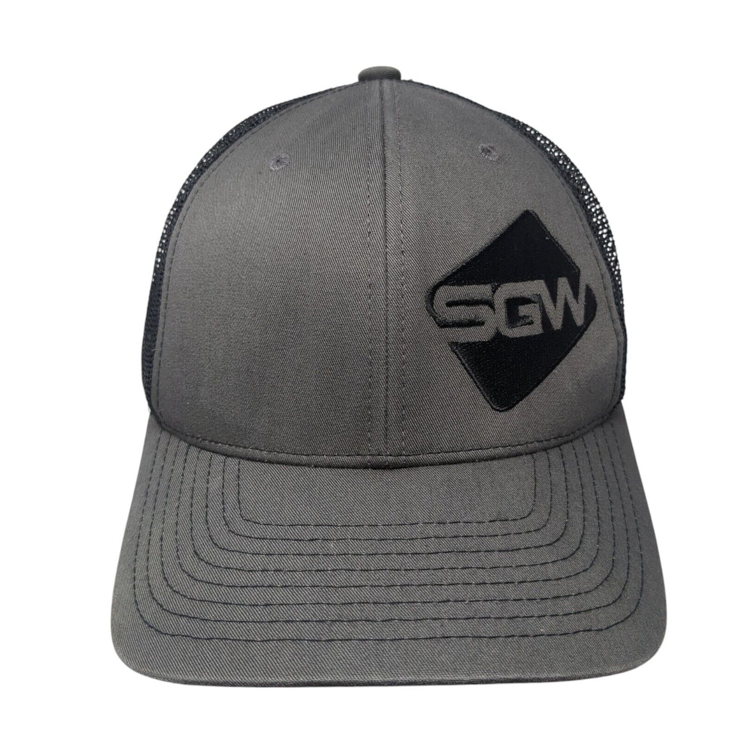 SGW Snapback Mesh Back Trucker Hat Gray One Size Adjustable Richardson