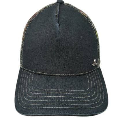 prAna Trucker Hat Black OSFM Mesh Back Snapback Breathable Floral Print Casual