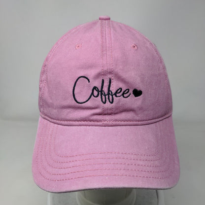 Coffee Slideback Hat Pink OSFM Embroidered Home Free 6 Panel W/Tags