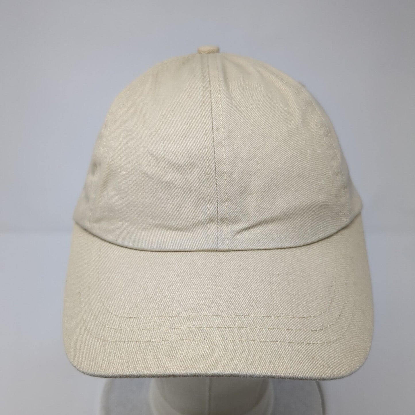 Unbranded Strapback Hat Tan One Size Adjustable Vented Holes 6 Panel Blank