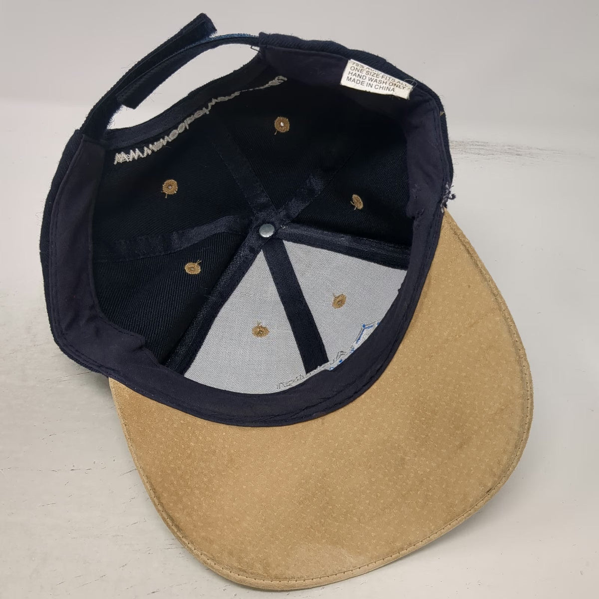 Baseball Cap Blue One Size Australian Wool Network Beige Brim Hat Strapback
