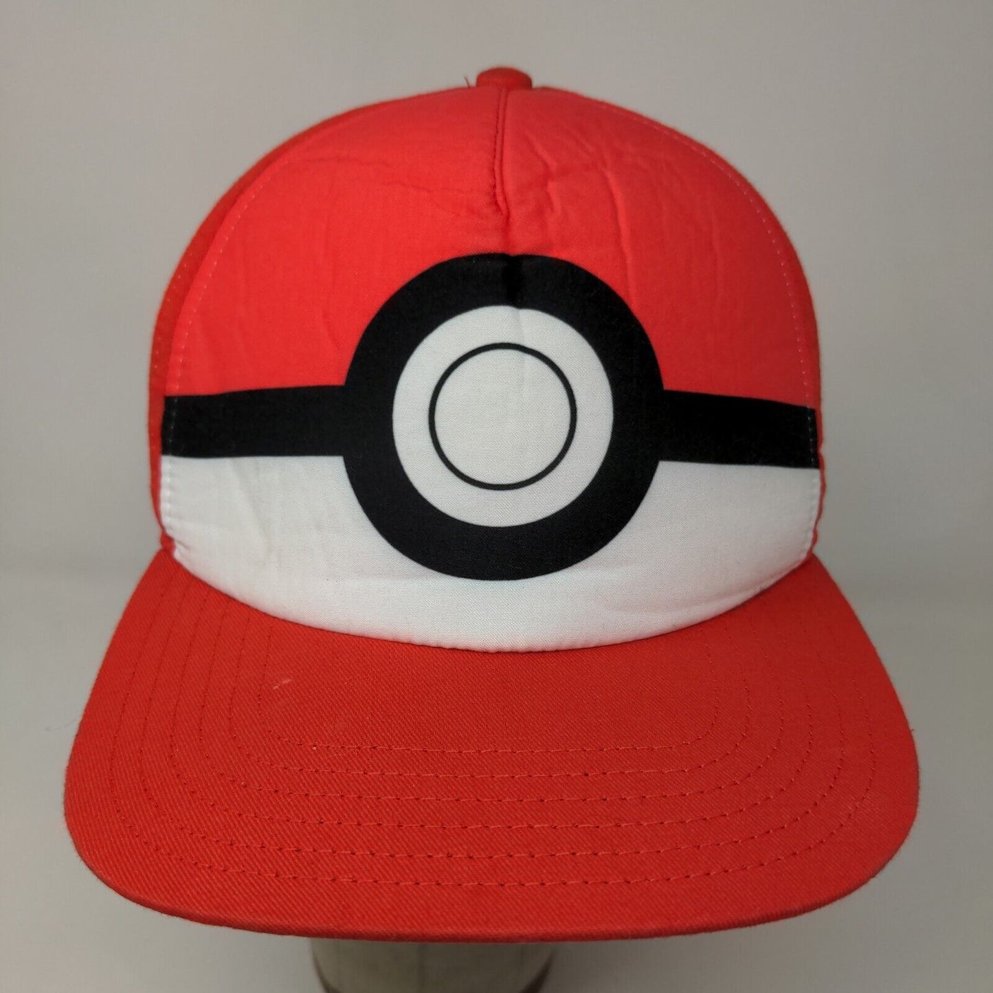 Pokemon Boy's Snapback Hat Red OSFM Embroidered Spell Out Logo Poke Ball