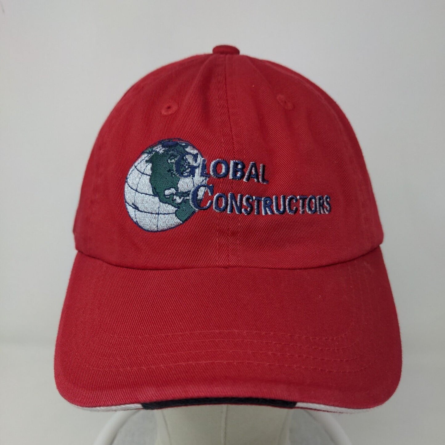 Port Authority Men's Strapback Hat Red Embroidered Global Constructors Logo