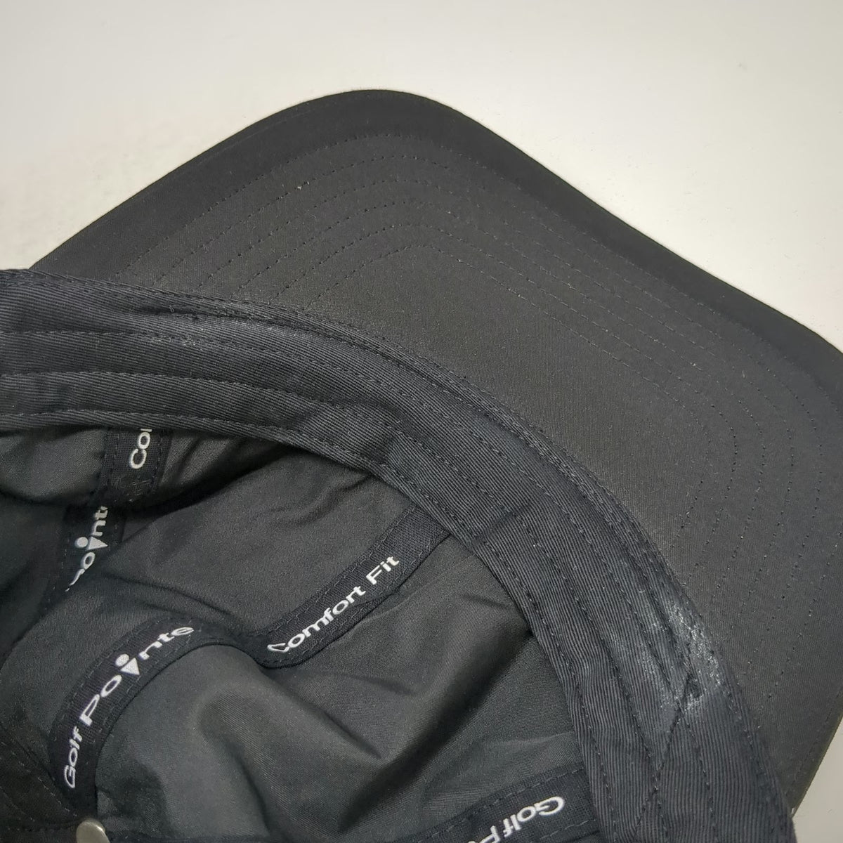 Golf Pointe Baseball Cap Black One Size Embroidered Crest Performance Sport Hat
