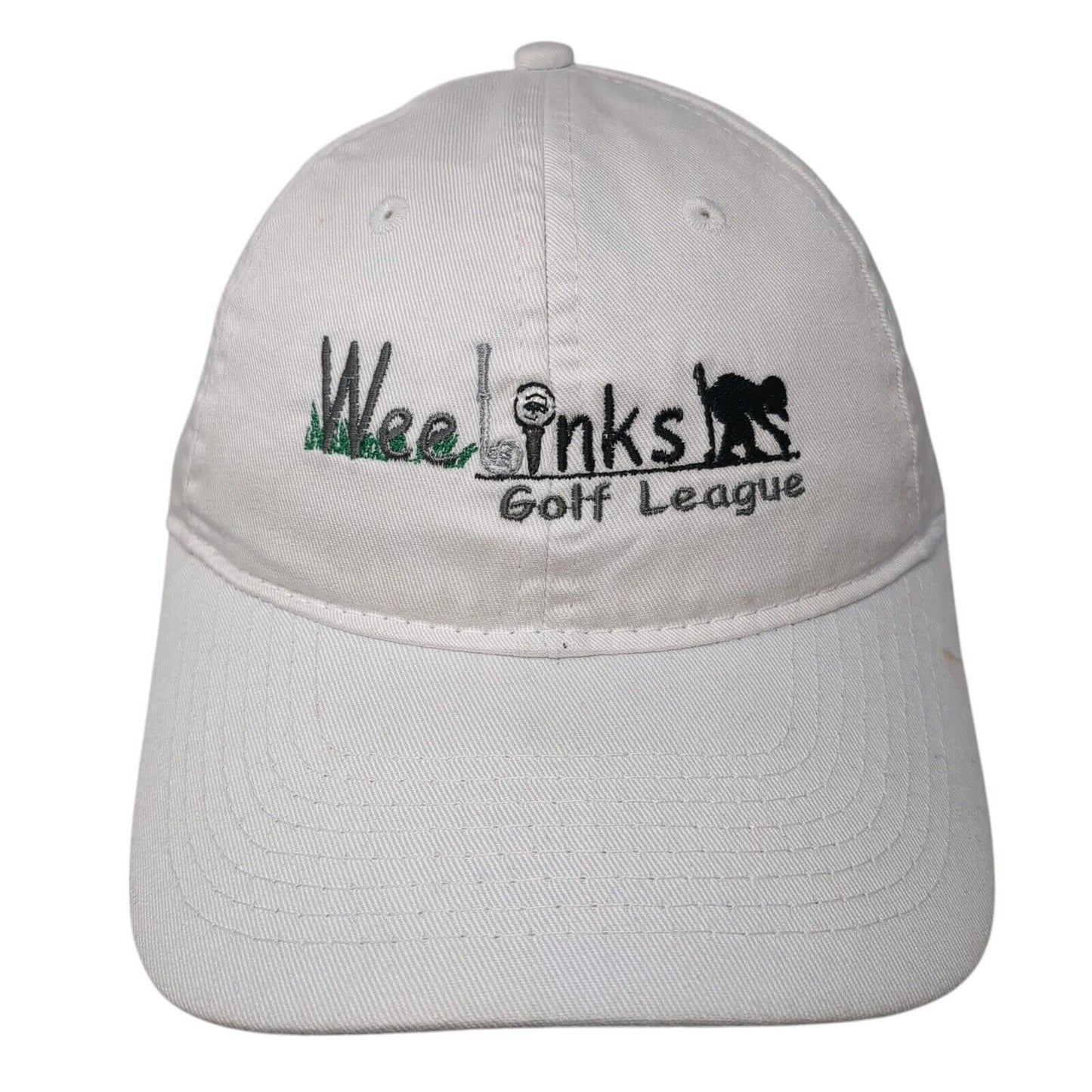 Wee Links Golf League Strapback Hat White One Size Adjustable 6 Panel