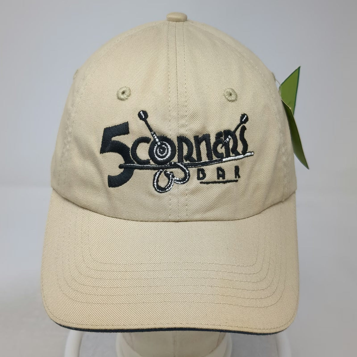 Port Authority Baseball Cap Beige One Size 5 Corners Bar Bamboo Strapback Hat