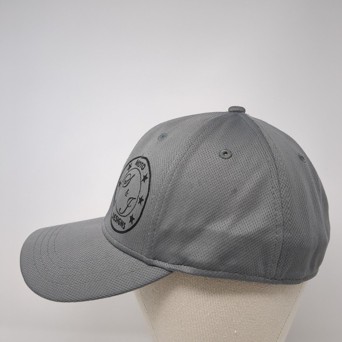 R2R Moto Designs Fitted Hat Gray L/XL Solid Athletic Works 6 Panel