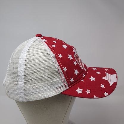 USA Flag Snapback Trucker Hat Red One Size Adjustable Mesh Back Stars & Stripes