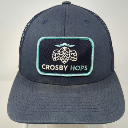 Yupoong Trucker Hat Blue One Size Crosby Hops Patch Mesh Snapback Adjustable