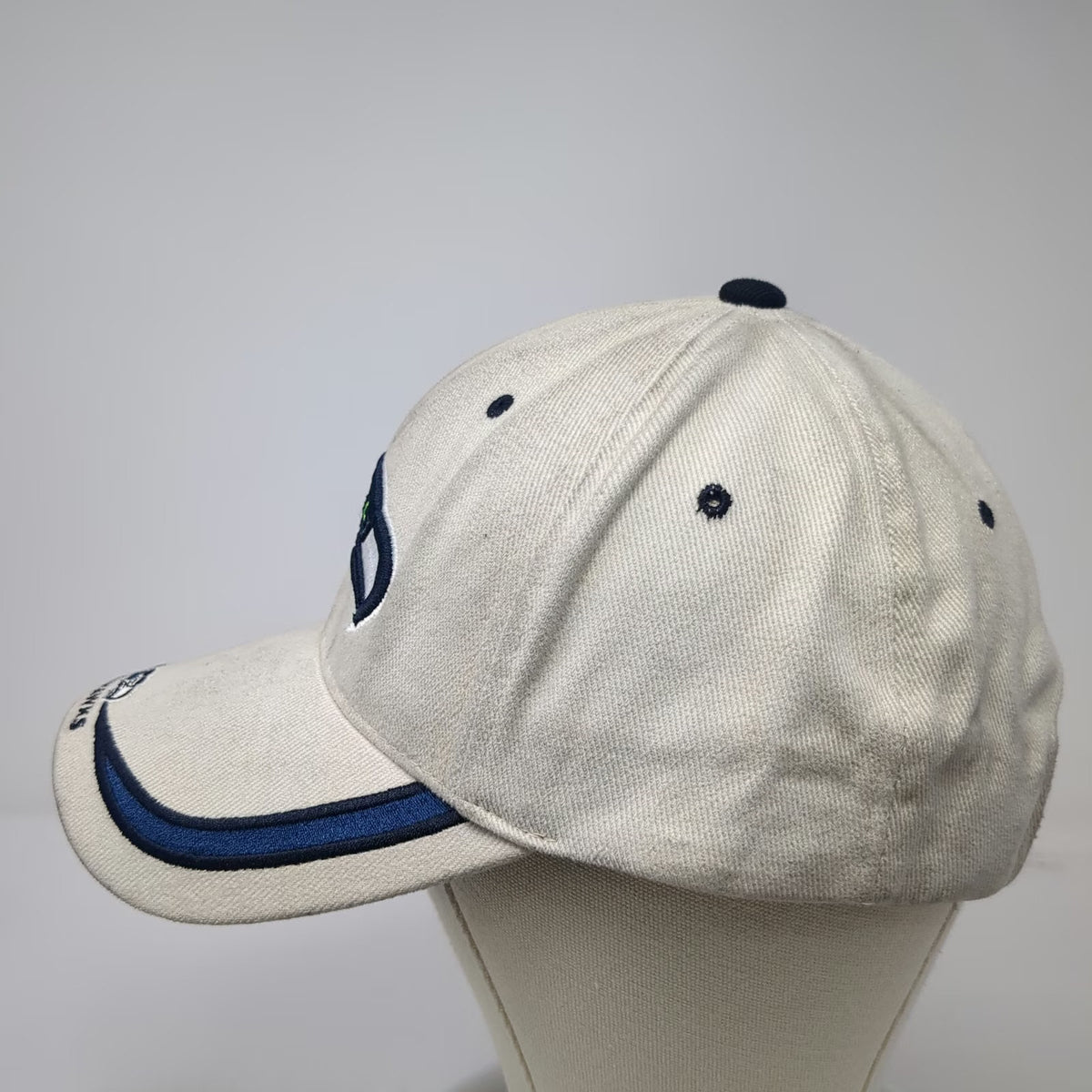 Seattle Seahawks NFL Top of the World Hat Cap Beige Blue One Size Strapback
