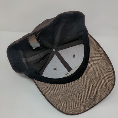Quiksilver Fitted Hat Brown One Size Embroidered Plaid Vent Holes