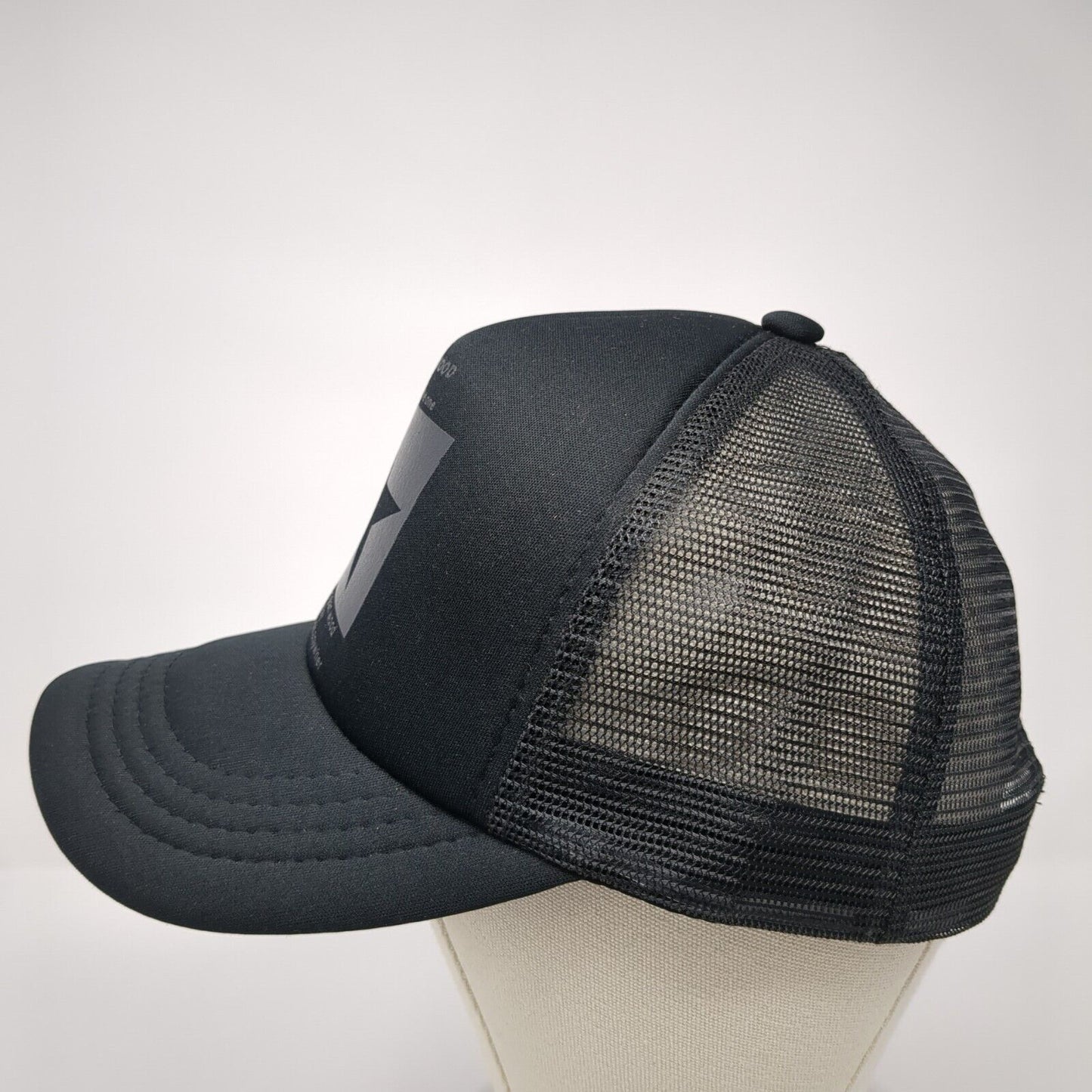 Norwegian Wood Snapback Trucker Hat Black One Size Adjustable Mesh Back 6 Panel