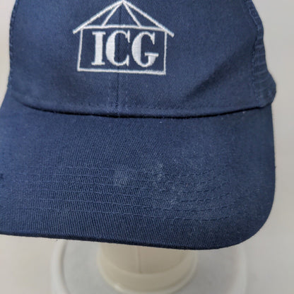 ICG Strapback Mesh Back Trucker Hat Blue One Size Port Authority