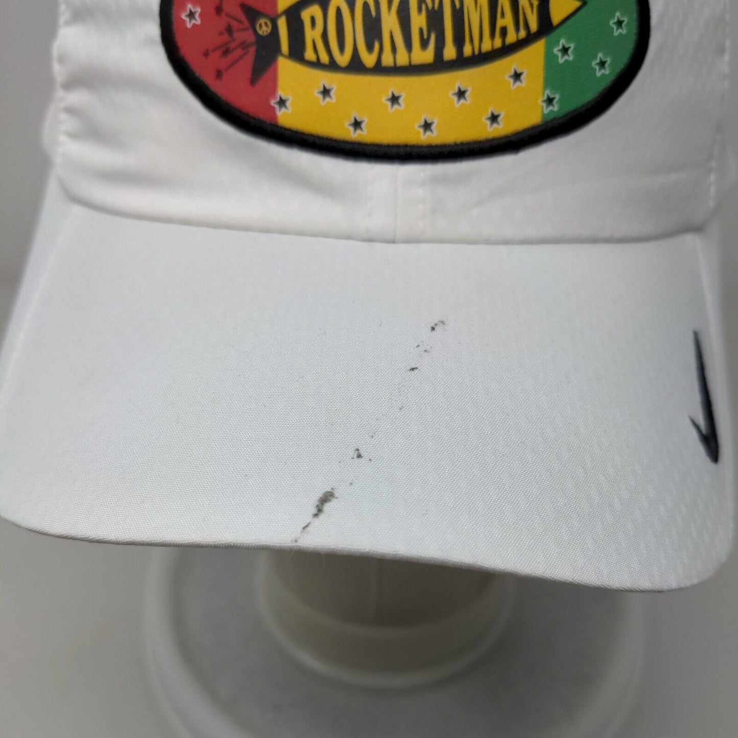 Rocketman Adult Unisex Strapback Golf Hat White OSFM Heritage86 Dri-Fit W/Tags