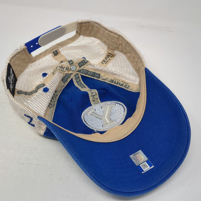 Zephyr BYU Cougars NCAA Blue One Size Trucker Hat Mesh Back Snapback Embroidered