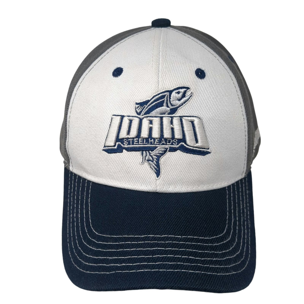 Melonwear Idaho Steelheads Hat Baseball Cap Gray White Blue One Size Hockey Fish