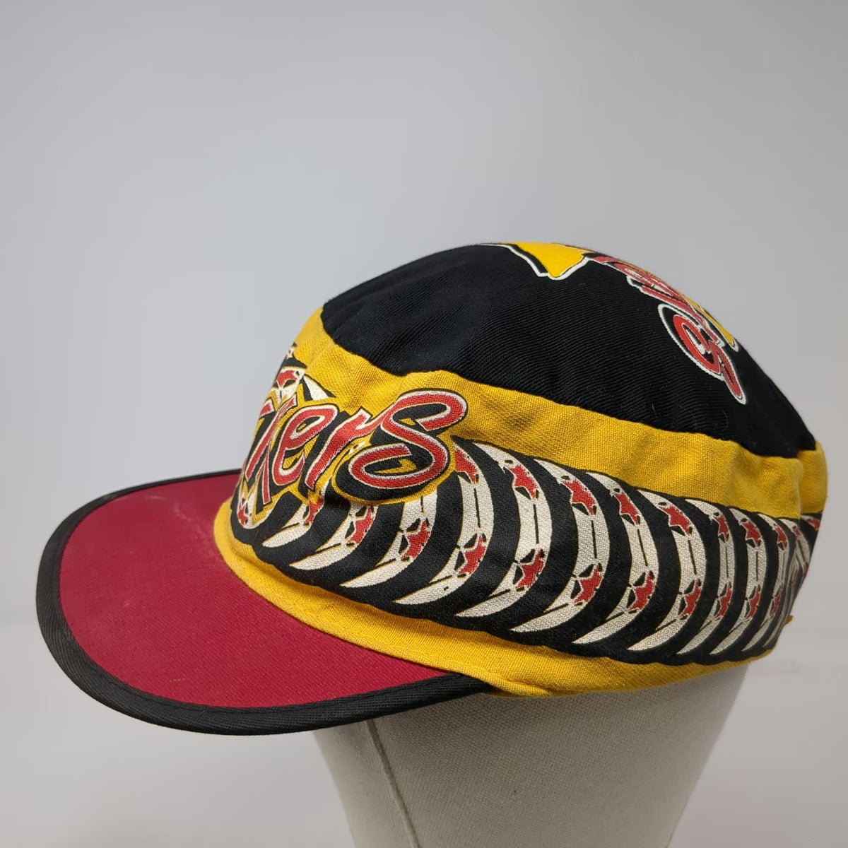 Genuine Crowd Black Yellow 7 5/8 Soccer Florida Strikers Map Army Hat Vintage