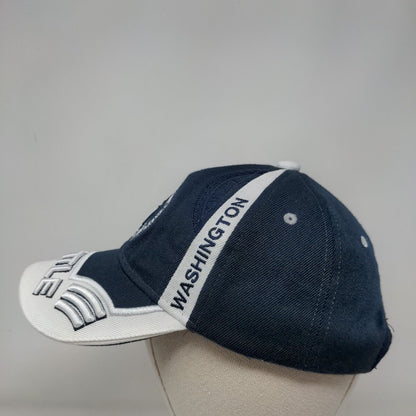 Seattle Washington Strapback Hat Blue One Size Embroidered Adjustable