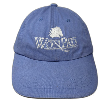 Port Authority Baseball Cap Blue One Size Strapback WonPad Horse Logo Hat Cotton