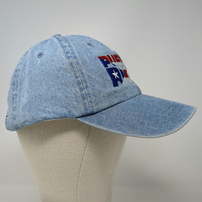 Headgear Puerto Rico Flag Blue Baseball Cap One Size Hat Slideback Denim Strap