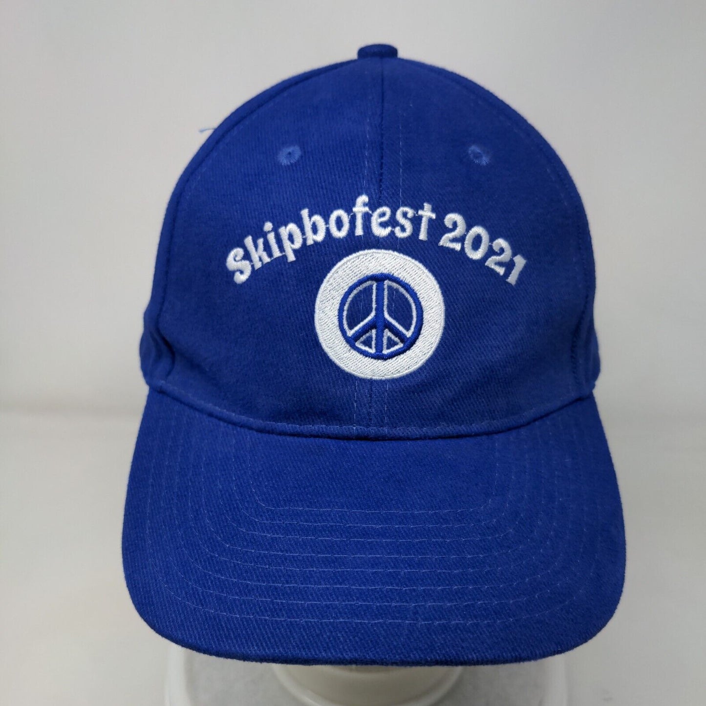 Skip Bo Fest 2021 Slideback Hat Blue OSFA Adjustable Embroidered 6 Panel