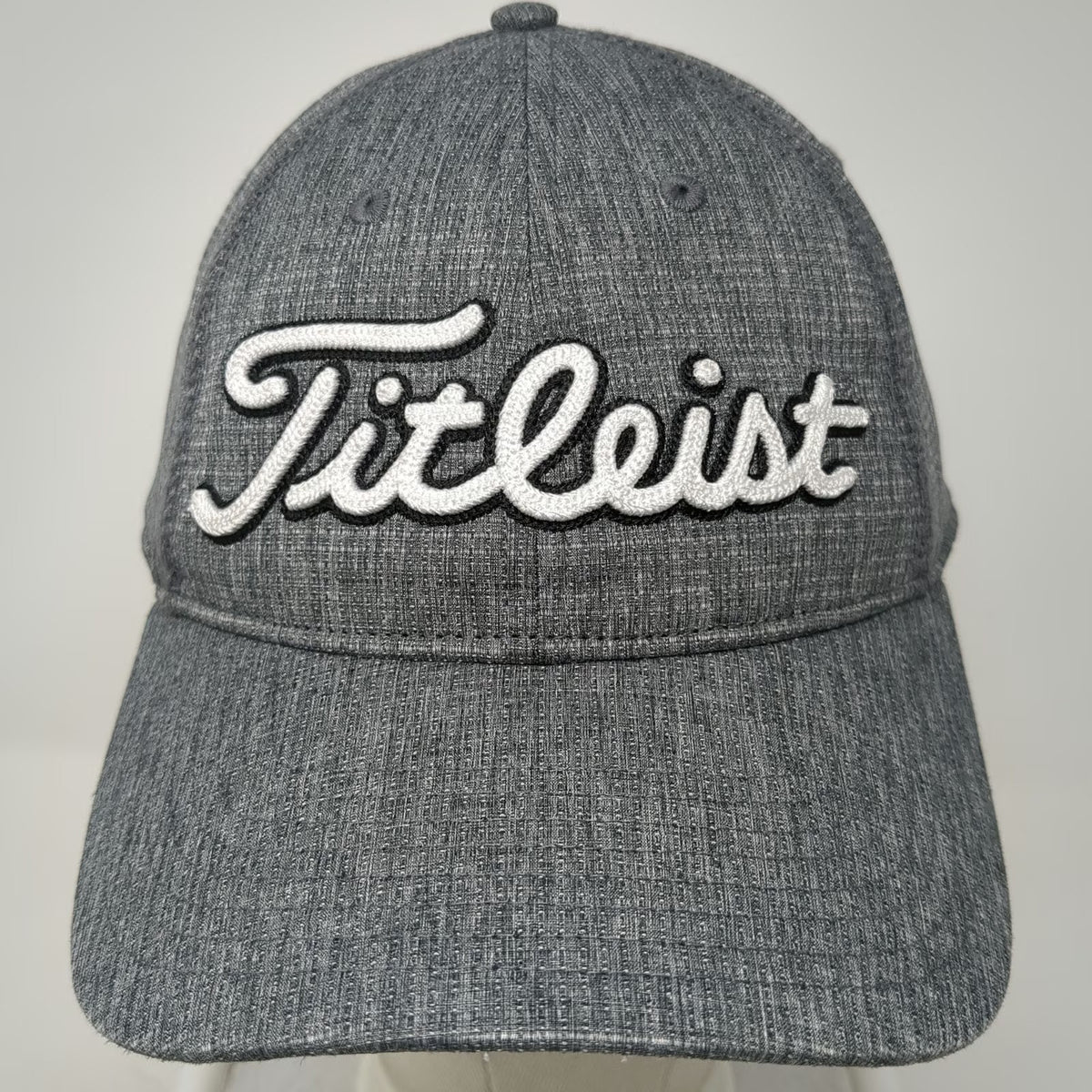 Titleist Baseball Cap Gray One Size Textured Embroidered Logo Golf Hat Slideback