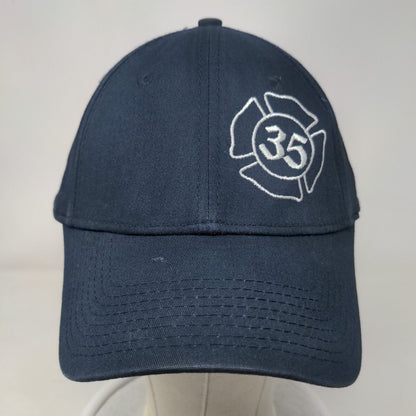 Feaster Fitted Hat Blue M/L Embroidered Logo Vented Holes 6 Panel New Era