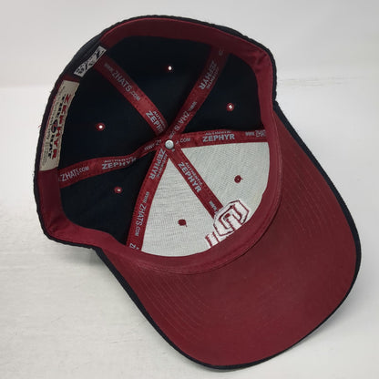 Oklahoma Sooners NCAA Zephyr Cap Black Red White 7 3/8 Fitted Embroidered Hat