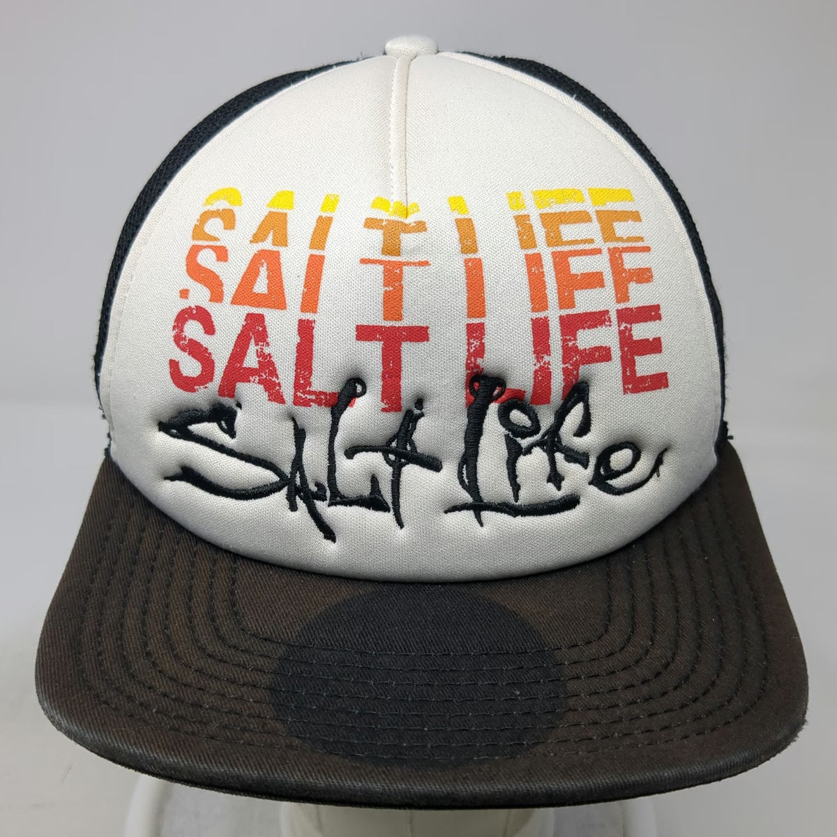 Salt Life Trucker Hat Black White Red Orange Yellow One Size Mesh Foam Snapback