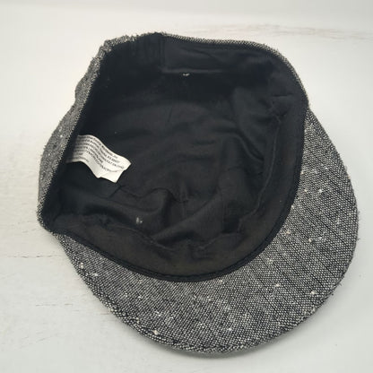 Payless Army Cap Gray One Size Wool Blend Speckled Decorative Buttons Hat