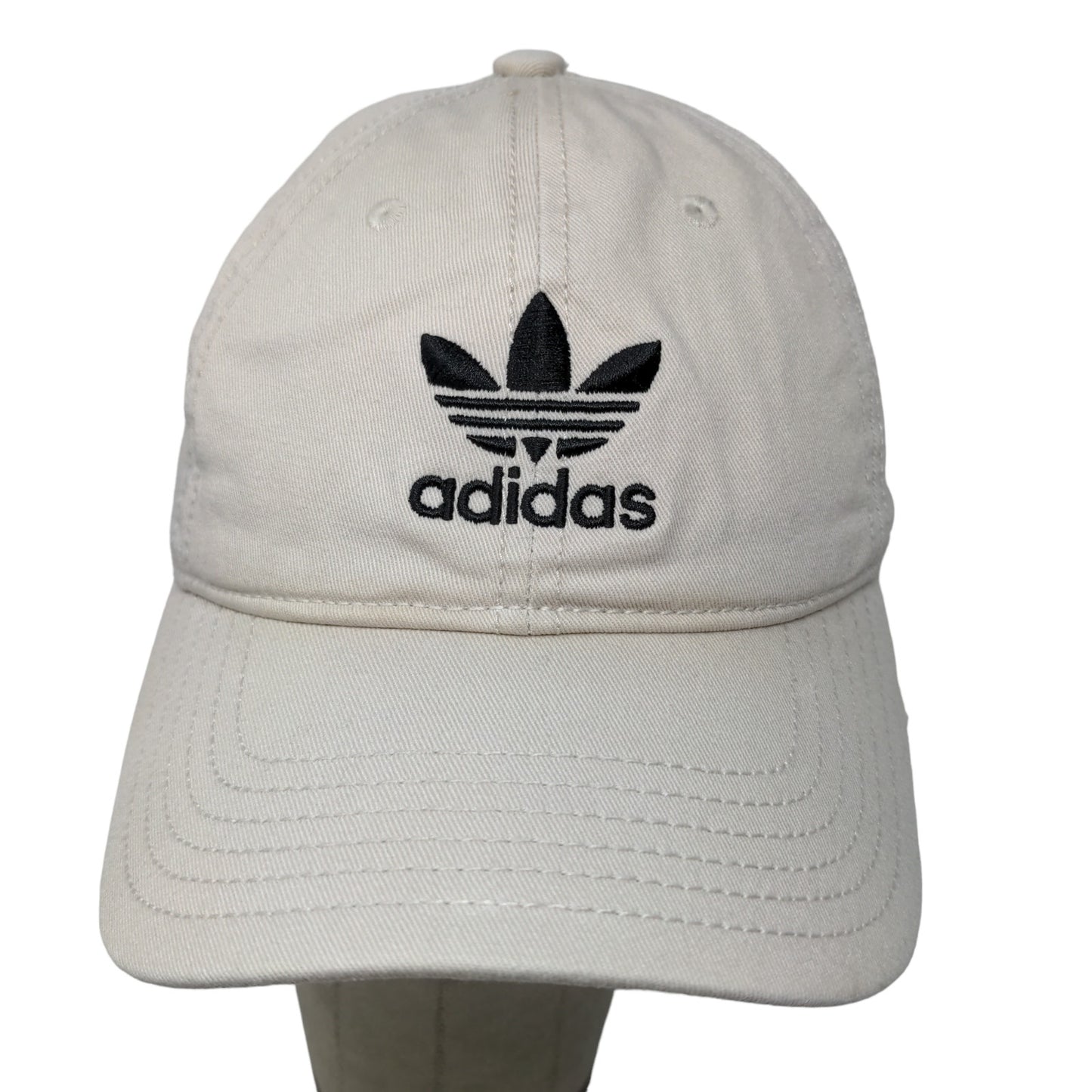 Adidas Men's Slideback Hat Tan OSFM Embroidered Trefoil Logo Cotton