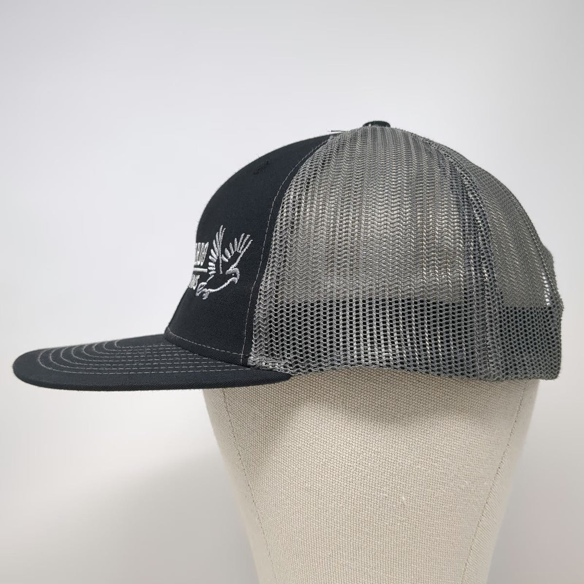 Richardson Trucker Hat Black Gray One Size Lombardo Sporting Arms Snapback Mesh