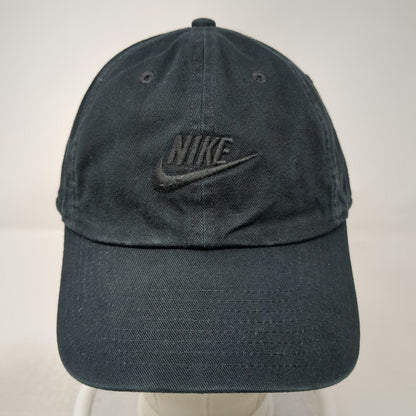 Nike Baseball Cap Black L Slideback Strap Embroidered Swoosh Logo Cotton Hat