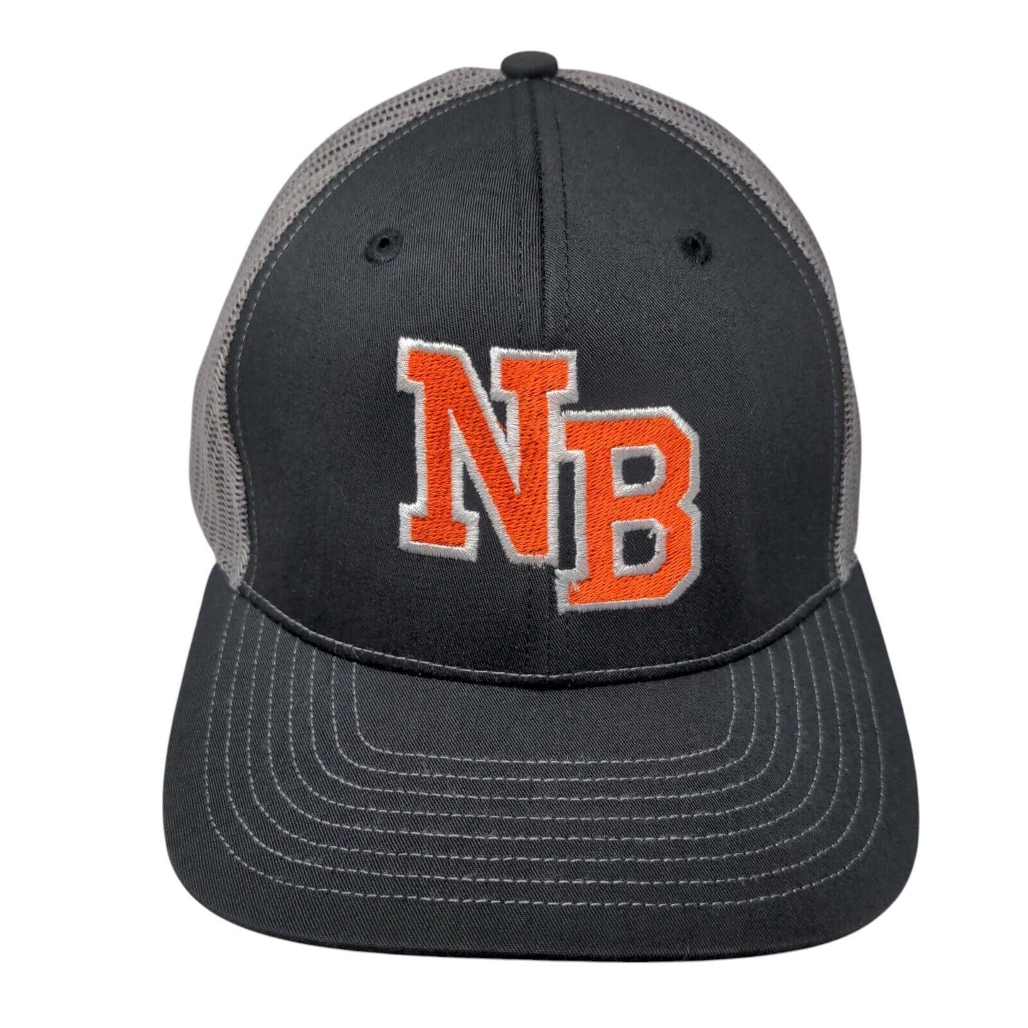 NB Snapback Mesh Back Trucker Hat Black One Size Embroidered Colorblock