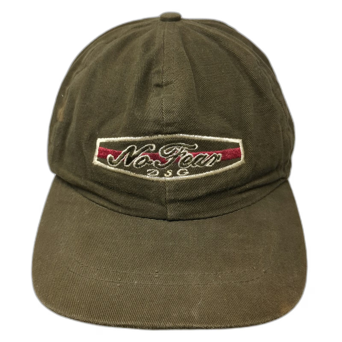 No Fear Green Baseball Cap Slideback Made USA DSG Embroidered Shield Hat Vintage