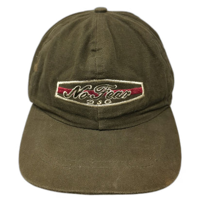 No Fear Green Baseball Cap Slideback Made USA DSG Embroidered Shield Hat Vintage