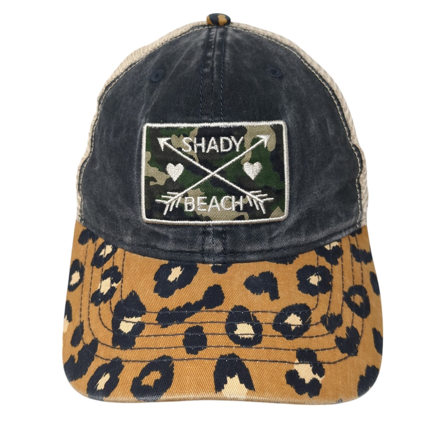 Shady Beach Trucker Hat Multicolor OS Adjustable Mesh Back Leopard Infinity