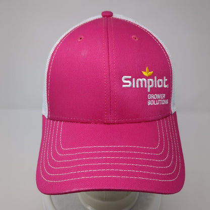 Simplot Grower Solutions Snapback Trucker Hat Pink OS Adjustable Mesh Back Otto