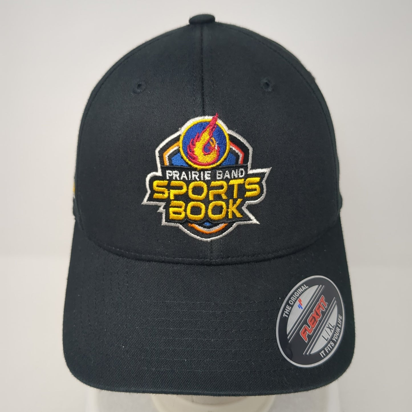 Prairie Band Sports Book Fitted Hat Black One Size Flexfit Port Authority