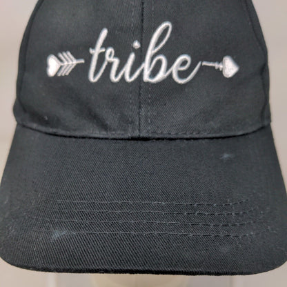 Tribe Slideback Hat Black One Size Embroidered Adjustable Vent Holes
