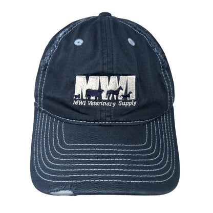MWI Veterinary Supply Strapback Hat Blue One Size Embroidered District