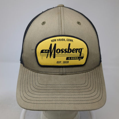 Mossberg Trucker Hat Beige Black One Size Patch Mesh Back Snapback Firearms Cap
